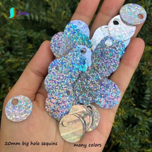 Wholesale Weight 500g Colorful Laser Diameter 20mm 1-edge Big Hole Round Sew Clothes Decorate Bag Hat Pants Loose Sequins A0173L