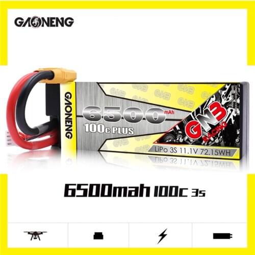Original GNB 11.1V 6500mAh 100C/200C 3S1P Hardcase LiPo Battery T Connectors XT60 Plug for RC Car four drive off-road RC Boat