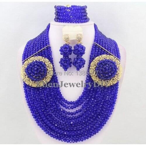 Crystal Beads Necklace Set African Wedding Crystal Set African Wedding Beads Jewelry Set African Jewelry Set W5837