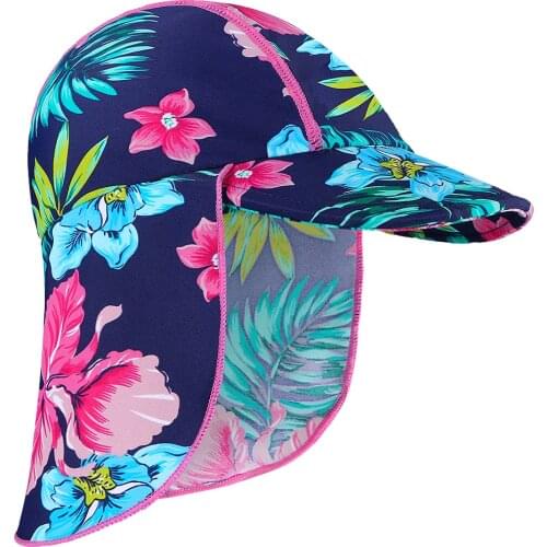 BAOHULU Infantil Swimming Caps 2021 Summer Print Swim Sun Hats Beach Caps Kids Hats for Boys Girls 6 Months-6 years Children