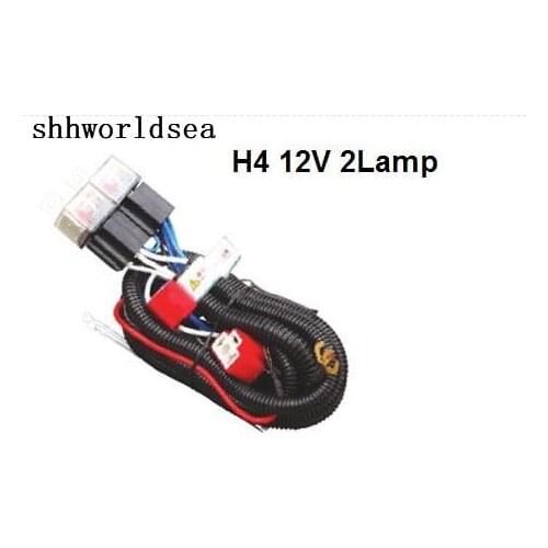 Shhworldsea Hot sale waterproof 12V 2 light H4 headlight wiring harness Relay kits