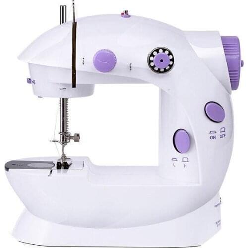 Sewing Machine Mini Portable Household Night Light Foot Pedal Straight Line Hand Table Two Thread Kit Electric