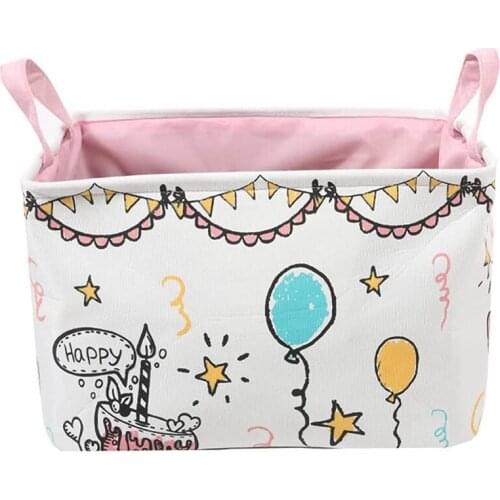 Collapsible Fabric Basket Foldable Bins with Handles for Birthday Party Home Office Clothes Toys Kid Room Towels