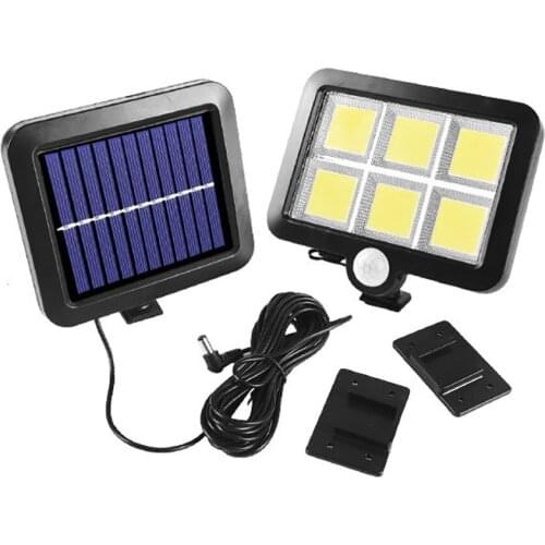 Solar Street Light Auto PIR Motion Sensor Wall Lamp Split Type 120 Cob Body Induction Outdoor Waterproof LED Security Lighting