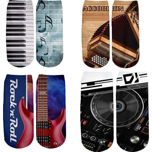 Plstar Cosmos Funny Musical Instrument Unique 3DPrint Combo Short Socks Funny Man/Women Unisxe High Quality Dropshopping Style-1