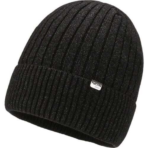 Winter Mens Beanie Hat Fleece Inside Thick Earmuffs Elasticity Outdoor Keep Warm Cold-proof Casual Knitted Hat for Men Skullies