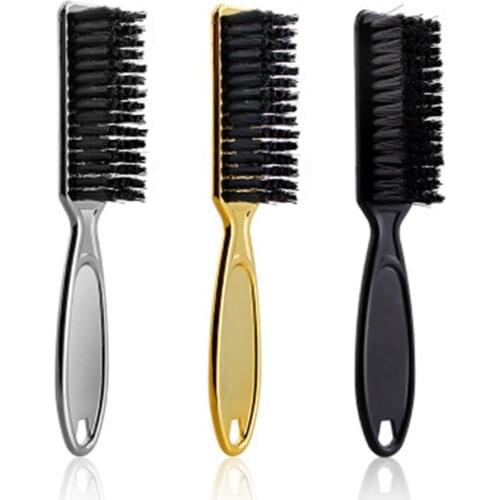 Golden Galvanized Brush Retro Pomade Hairstyle Clipping Neck Sweeper for Salon Hairdressing Cleaning Tool E178