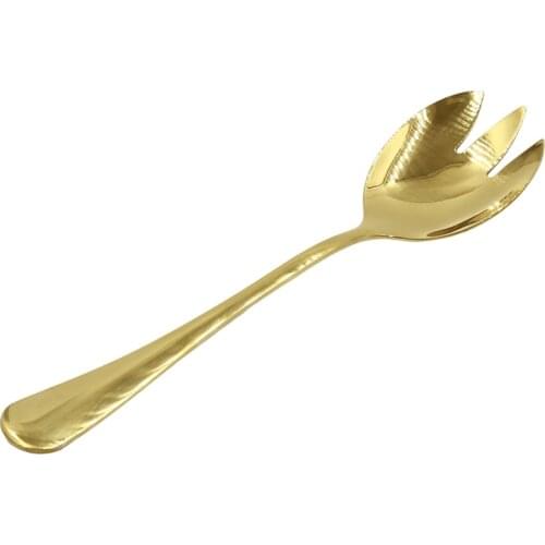 Gold Salad Spoon Fork 1PCS Salad Spoon Stainless Steel Cutlery Set Serving Spoon Set Colorful Unique Spoons