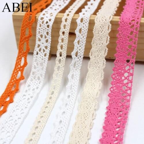 10yards/lot 100% Cotton Lace Trims for Clothes Home Texile Embellishment Cotton Ribbon for Wedding Gift Box Scrapbooking Decors