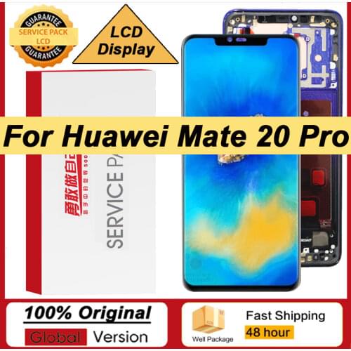 100% Original 6.39'' AMOLED Display with frame for Huawei Mate 20 Pro LCD Display Touch Screen Digitizer Mate20 Pro Repair Parts