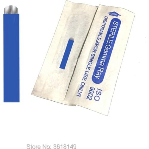1000pcs 0.18mm Tattoo Needle U Shape Microblading Needles Lamina Tebori 12U Blade for Eyebrow 3D Embroidery Permanent Makeup