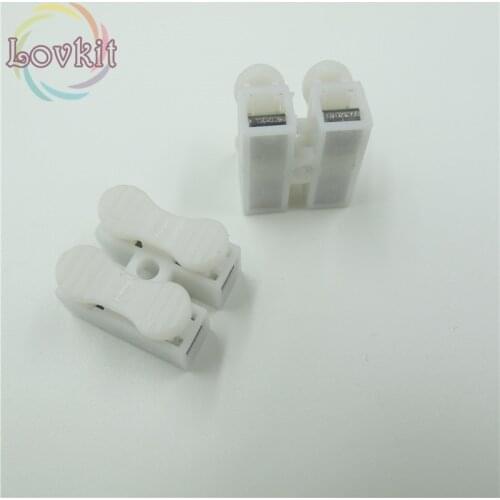 100X 2p Spring Connector wire with no welding no screws Quick Connector cable clamp Terminal Block 2 Way Easy Fit for led strip