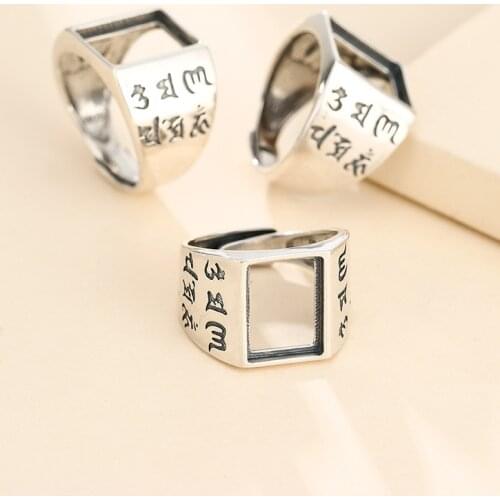 925 STERLING SILVER mens Semi Mount Bases Blanks base blank Pad VINTAGE ring Setting set jewelry (without stone) A5477