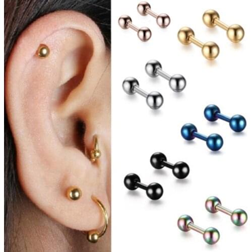 2pcs Tragus Helix Bar 4mm Ball Stainless Steel Barbell Daith Oreja Ring Stud Earing Cartilage Ear Piercing Body Jewelry