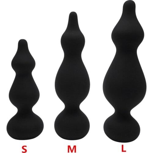 3pcs/set Gourd Anal Plug Pagoda Anal Plug Pull Beads Anal Massage Stick Anal Plug Silicon Adult Sex Toys for Couple Masturbation