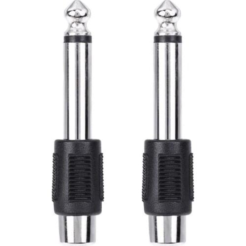 4pcs RCA/AV Female to 6.35mm 1/4 Inch Male Mono Audio Adapters Connecters