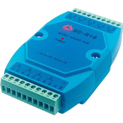 8-way RS485 hub module connector electrical isolation with lightning protection module long distance SC-R+8 industrial grade