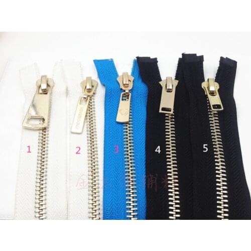 8# High Grade Platinum Copper Gold Metal Zippers zip For Sewing DIY Bags Luggages Jacket Clothes 1pcs 80cm 100cm Fecho de correr