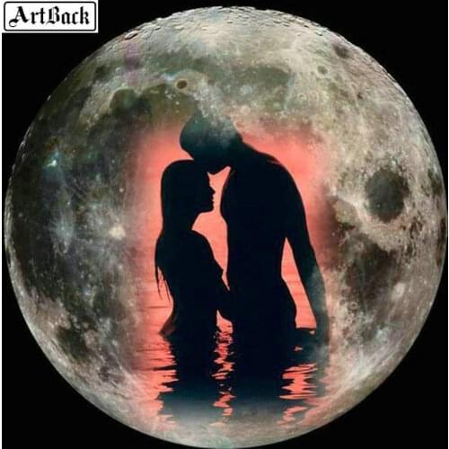 Couple landscape 5d diy diamond painting cross stitch full square 3d diamond mosaic rhinestone sticker home decoration