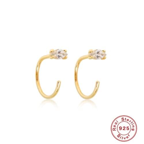 Canner 925 Sterling Silver Clip Earrings White Zircon Earrings For Women 2020 Pendientes Plata 925 Ear Cuff Aretes De Mujer