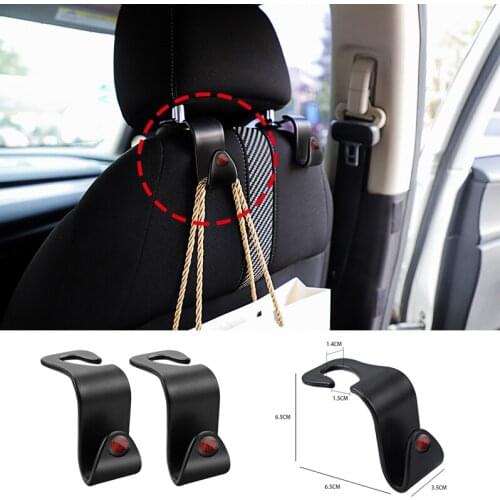 2Pcs ABS Car Seat Back Hook Portable Hanging Storage For Dodge Caliber Ram1500 Caravan 2500 3500 Charger SRT SXT Avenger Journey