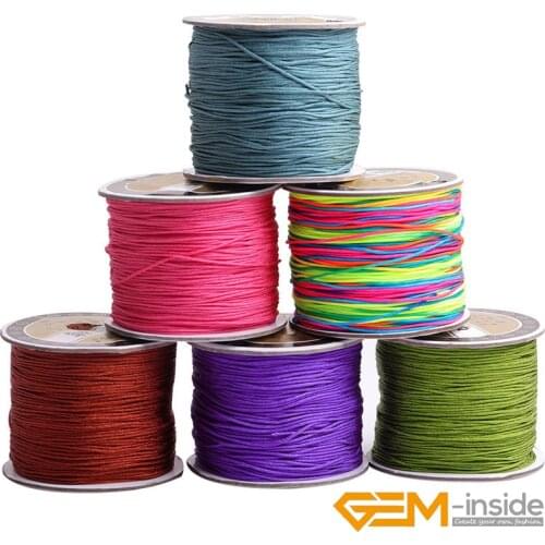 0.8mm diameter beading cording multicolor to select 120 Meters Nylon Handcraft Braid Rattail Cord Chinese Knotti free shipping
