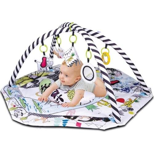 Large Baby Gym Play Mat Foldable And Deformable Baby Playpen With Five Pendant Toys And 30 Ocean Balls Soft Mat Skin-friendly