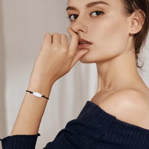 Personalized String Bracelet, Wax Cord Rope Customized Hand Chain, Waterproof Adjustable Simple Bracelet Minimalist