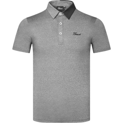 Golf Wear Quick Drying Golf Short Sleeve Summer Mens Outdoor Sports Sweat Wicking Quick Drying Breathable T-shirt Polo Top