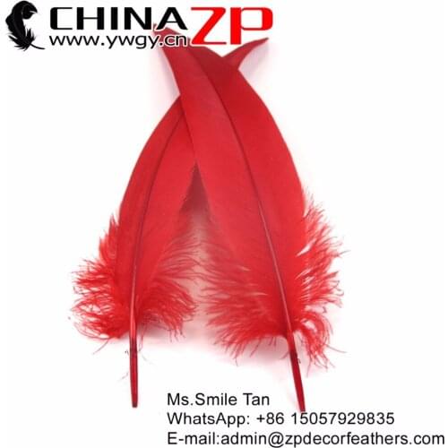 CHINAZP Eagle Feather 100 Pieces 25~30cm(10 to 12 inch ) Red Eagle Feather Dance Costumes Wholesale
