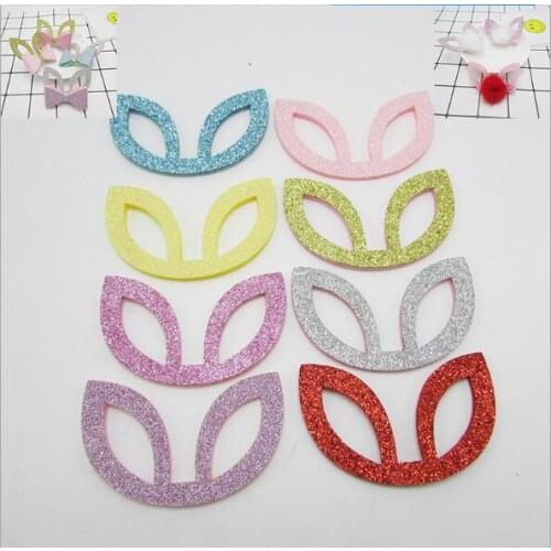6x4.5cm Glitter Children headwear Accessories Padded Appliques, DIY patches Baby Garment Accessories