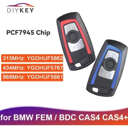 DIYKEY Smart Remote Key Fob Keyless 3 Button for BMW F 5 7 Series FEM / BDC CAS4 CAS4+ YGOHUF5662 315/433/868MHz 2009-2017