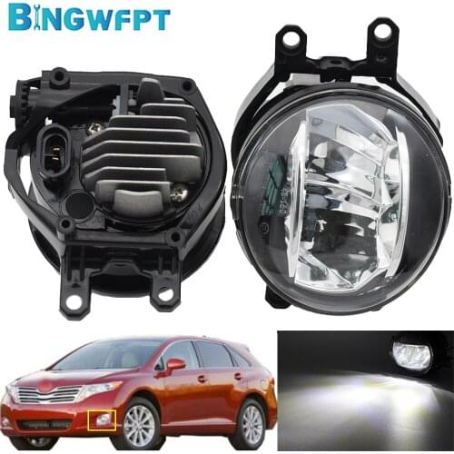 DRL For Toyota Venza 2009-2012 H11 12V Daytime Running Light Angel Eye Fog Light Aluminium Fog Lamp