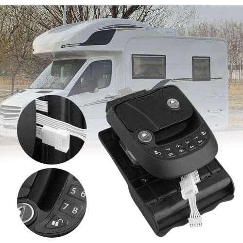 RV Door Lock RV Keyless Entry Door Lock Handle Latch With Keypad Card Wireless Remote Control For Trailer Caravan Truck New