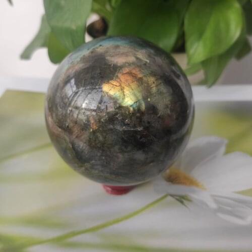 7-8 cm 1pcs natural rock labradorite healing quartz crystal ball for home decoration