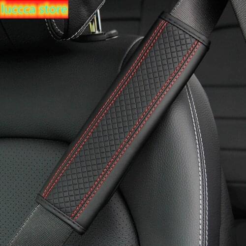 Leather 1 PCs car seat belt covers shoulder selection comfort breathing pad padded straps with padding car Interior accessories