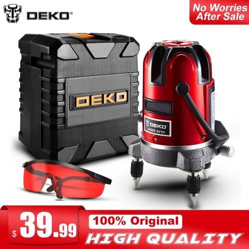 DEKO LL5 Red BMC Series Self-leveling 5 Line 6 Points Horizontal&Vertical Laser Level 360 Degree Accurate Intelligent Adjustment