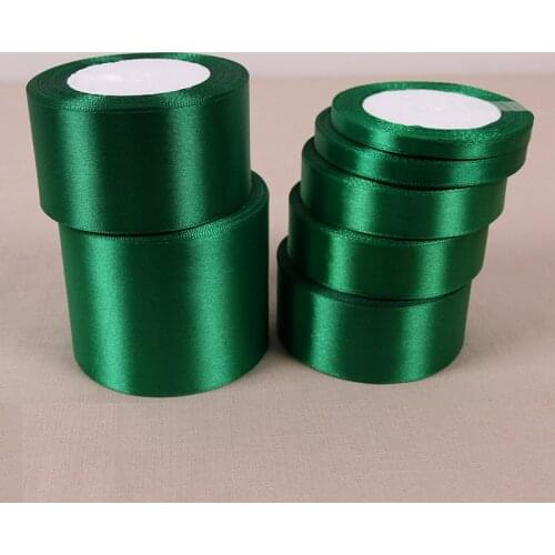 25 yards/roll) Green Single Face Satin Ribbon Wholesale Gift Wrapping Christmas ribbons 19