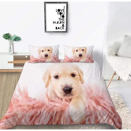 Cute Puppy Bedding Set For Kids Hot Sale Lovely Comfortable Duvet Cover Single King Queen Twin Full Double Unique Design Bed Set