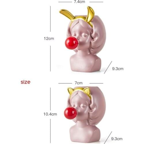 Multifunctional Cute Girl Blowing Bubbles Planters Flower Succulent Pot for Home Garden Decor XHC88