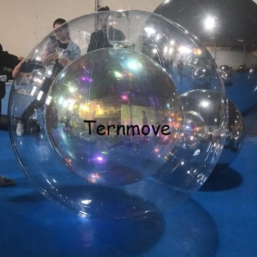 Inflatable double layer Reflective mirror Advertising display decoration Ball for shopping mall For Xmas Party New Year Ornament