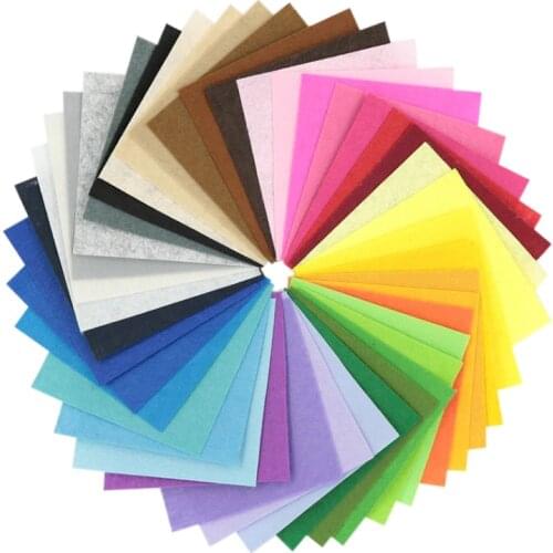 Mix Colors Non Woven Felt Fabric 1mm Thickness Polyester Cloth Felts DIY Bundle For Sewing Dolls Crafts 42 colors/lot 15cmX15cm