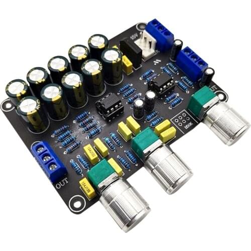 Newest Dual NE5532 Preamplifier Board Audio Equalizer Preamp Treble Bass Tone Control Pre Amplifier DIY Preamplifier Module