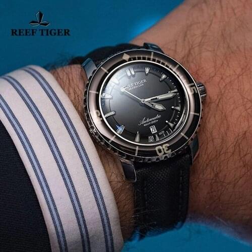 Reef Tiger/RT Top Brand Automatic Men Watch Waterproof 200M Mechanical Wristwatch Luxury Sapphire Glass Watches Montre Homme