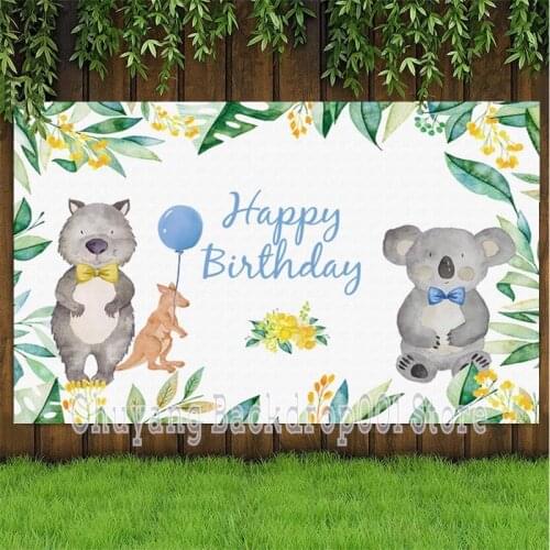 Safari Animal Photo Backdrop Baby Shower Birthday Party Boys Girls Jungle Elephant Photography Background Decor Banner