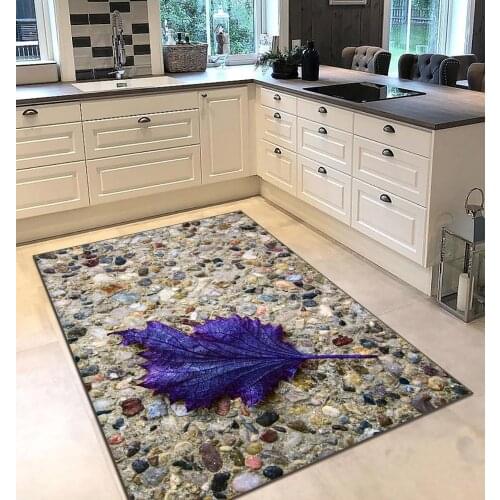 Grey color stone purple leaf patterned kitchen rug modern carpet rug personalized gift free shipping kitchen grey runner