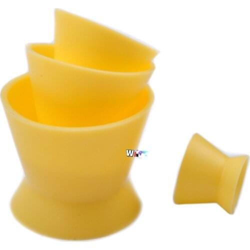 4size New Dental Lab Silicone Mixing Bowl Cup Yellow