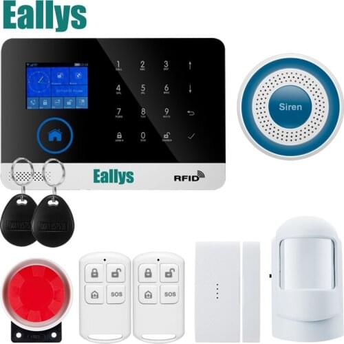 W2B Wireless Wifi GSM IOS/Android APP Control LCD GSM SMS Burglar Alarm System For Home Security Russian/English/Spanish Voice