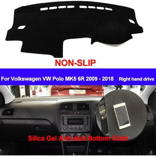 TAIJS For Volkswagen VW Polo MK5 6R 2009 2010 - 2015 2016 2017 2018 Dash Mat DashMat Silicone Non-Slip Sun Shade Dashboard Cover