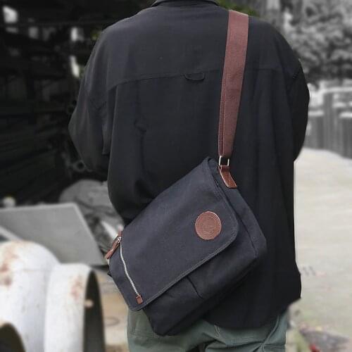 Xiao.P High Quality Canvas Bag Men Crossbody Bag Large Capacity Single Shoulder Bag Casual Messenger Bag Brown Travel Bag